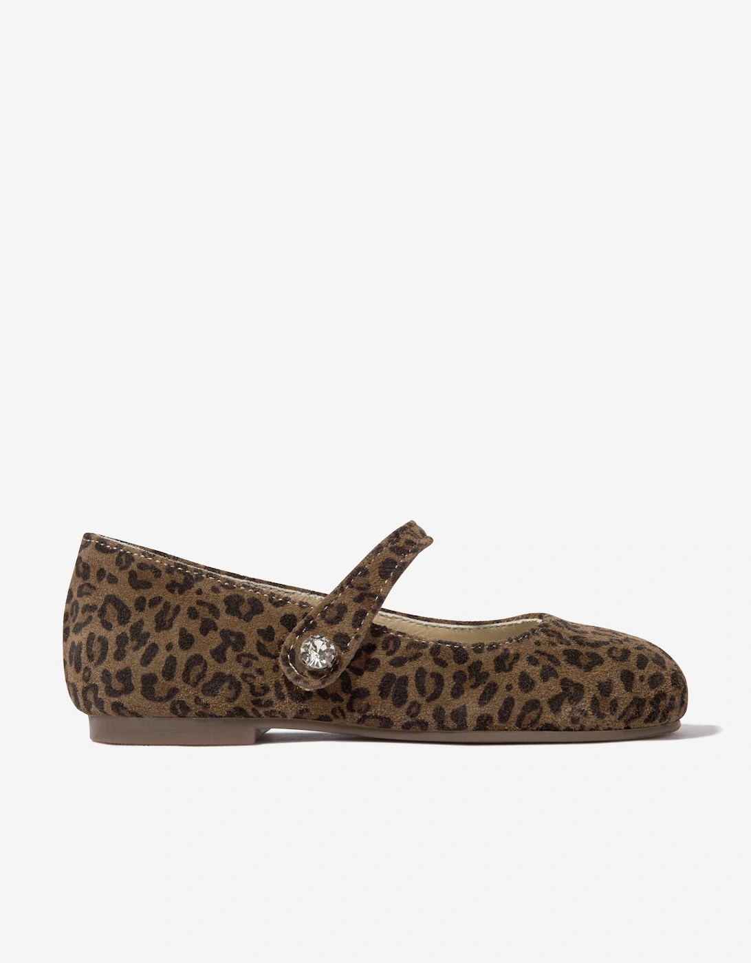 BABYWALKER Girls Leopard Print Ballerinas in Brown, 5 of 4