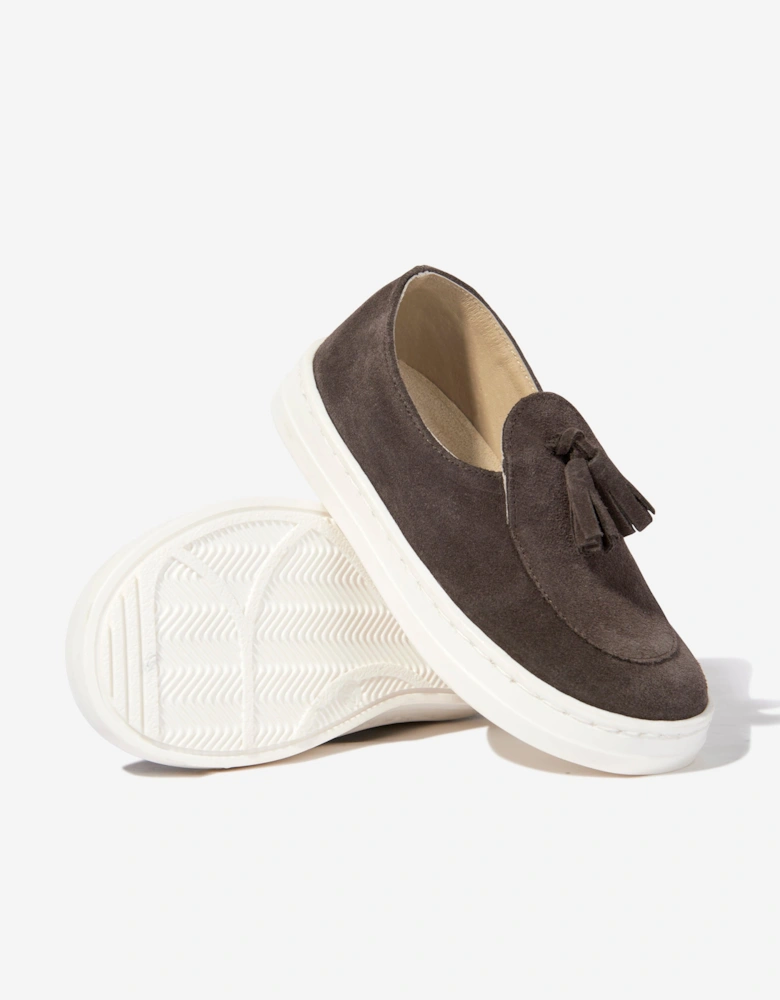 BABYWALKER Boys Suede Tasselled Loafers in Brown