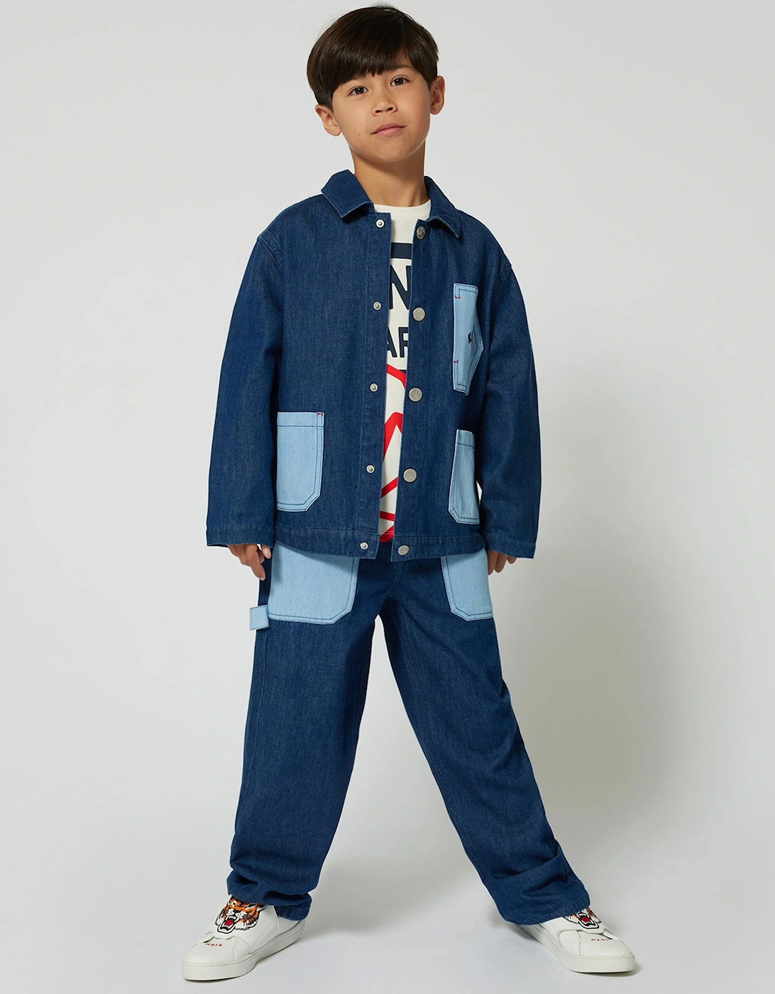 Boys Patch Pocket Jeans in Blue