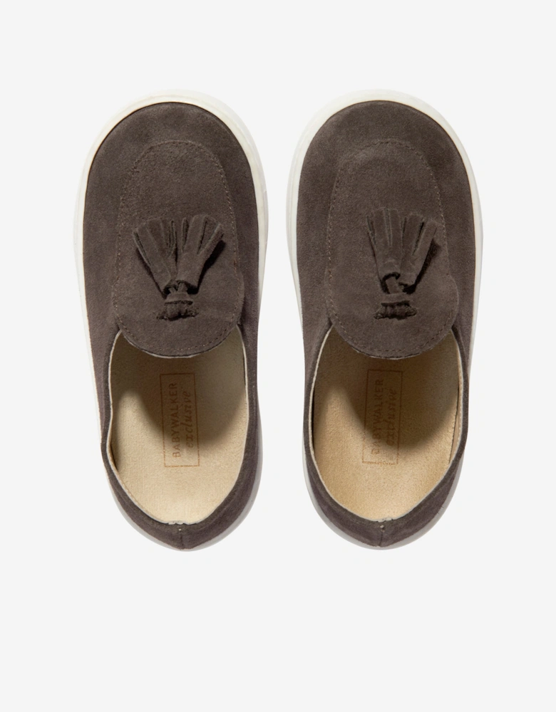 BABYWALKER Boys Suede Tasselled Loafers in Brown