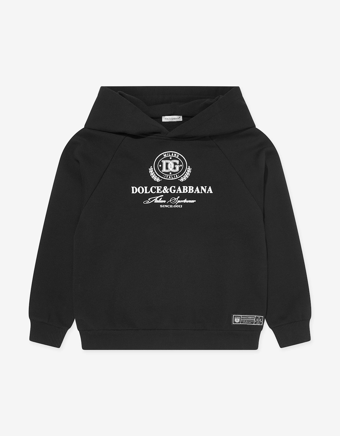 Boys Flocked Logo Hoodie in Black, 5 of 4
