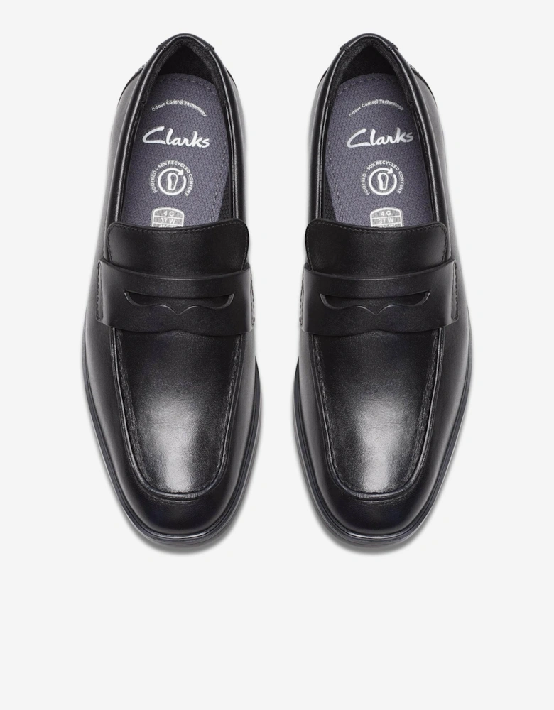 Boys Leather Jonwin Craft Shoes in Black