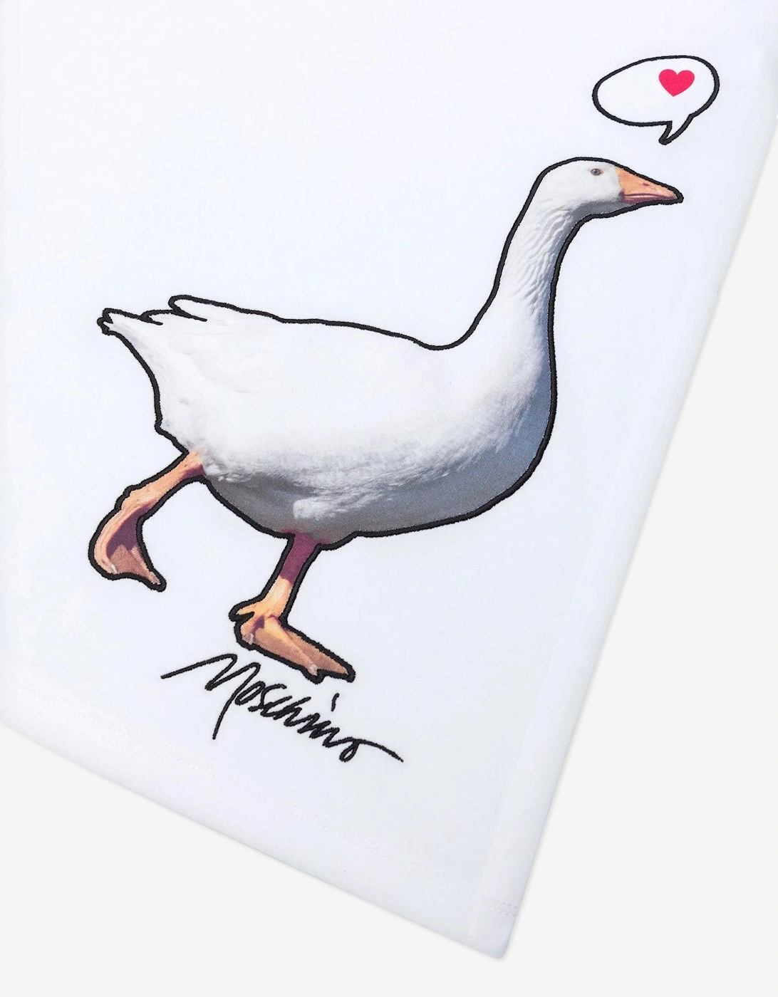 Girls Sleeveless Goose Print Dress in White