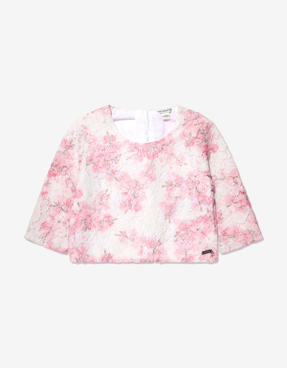 Guess Girls Pink  Cherry Blossom Lace Blouse  - Size 12 Years Kids