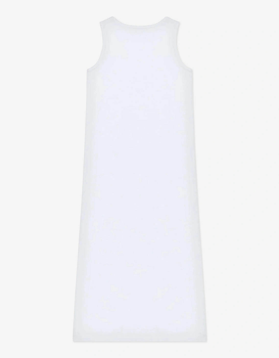 Girls Sleeveless Goose Print Dress in White