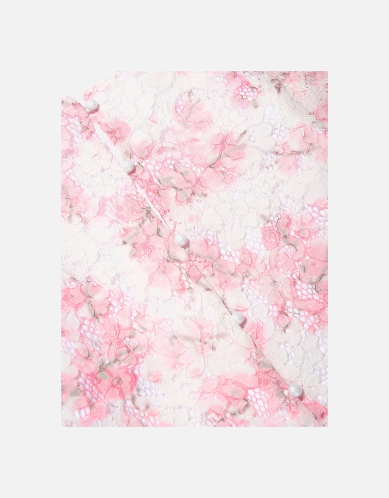 Girls Cherry Blossom Lace Blouse in White