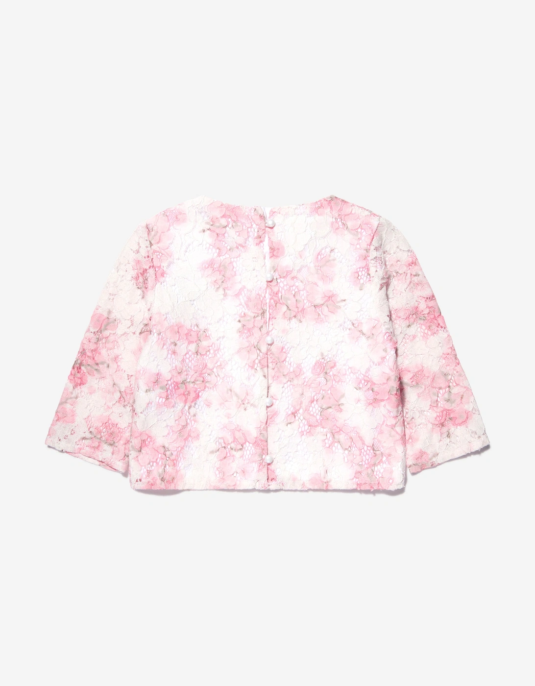 Girls Cherry Blossom Lace Blouse in White