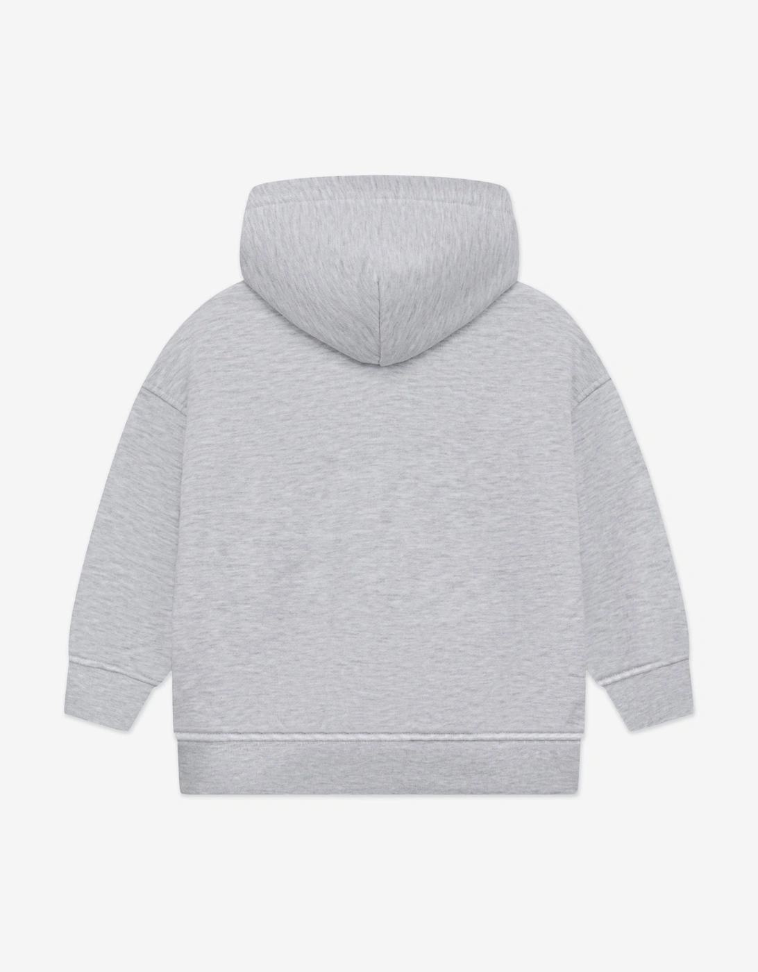 Kids Zip Through Emblem Applique Hoodie in Grey