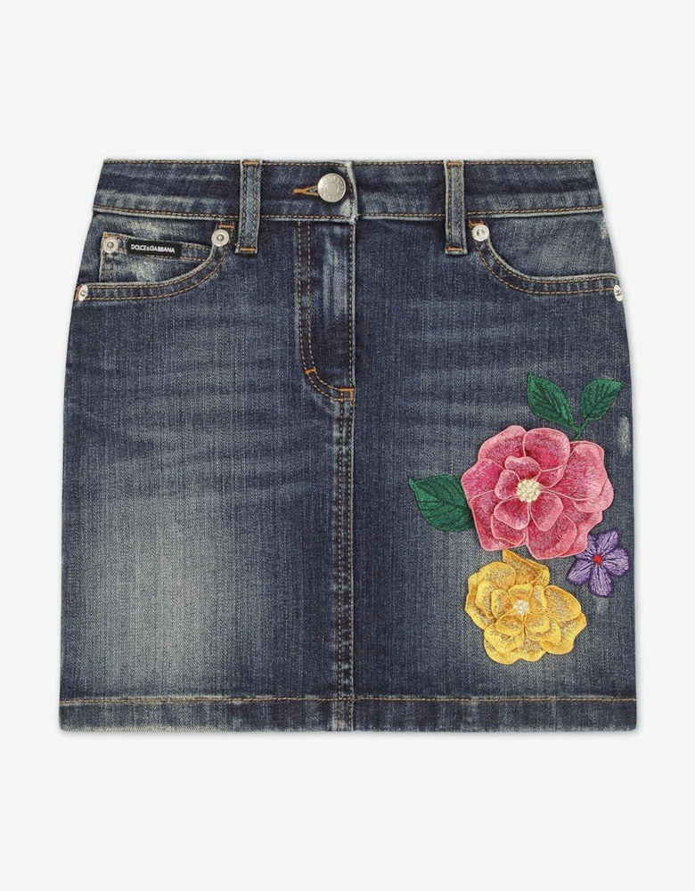 Girls Denim Skirt in Blue