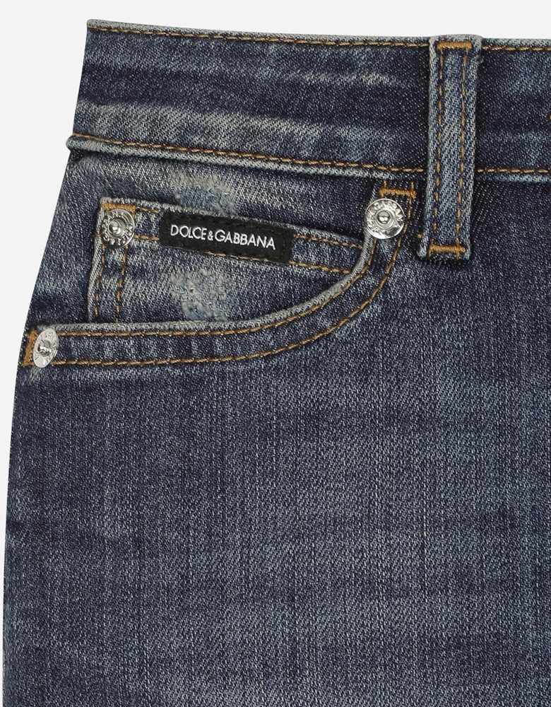 Girls Denim Skirt in Blue