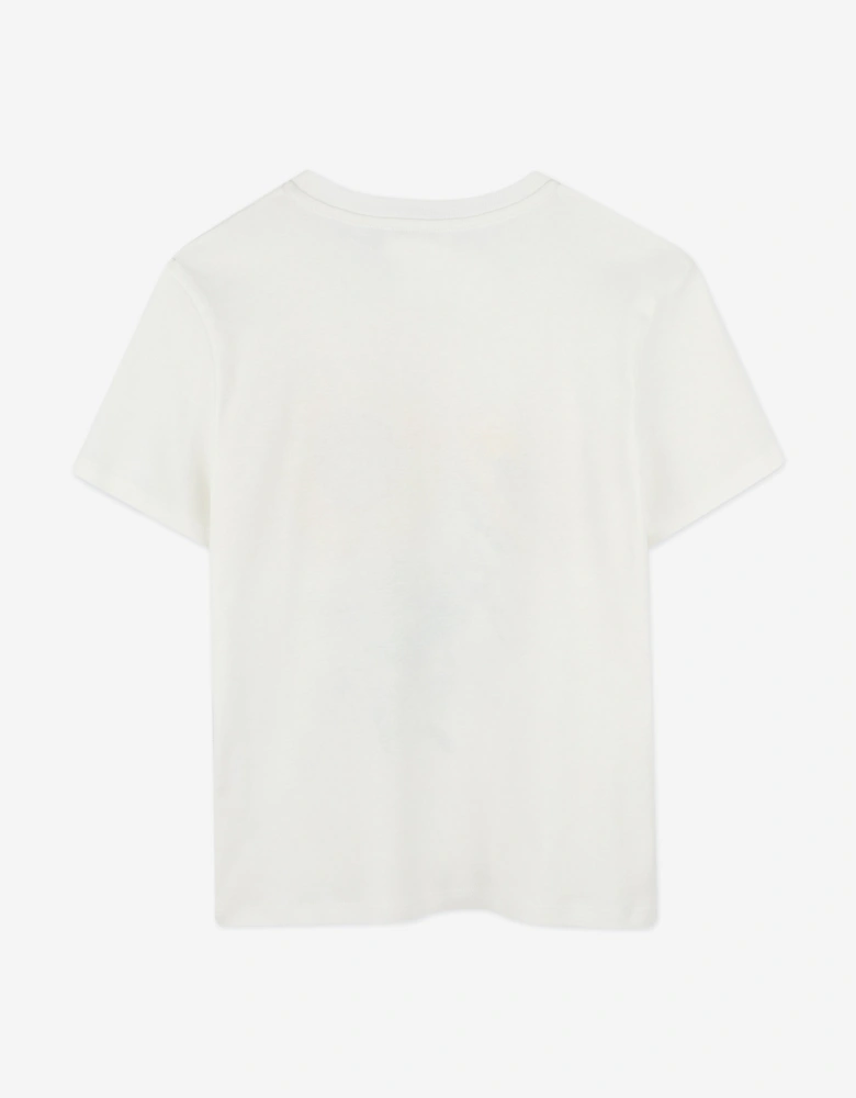Kids Sunflower Print T-Shirt in Ivory