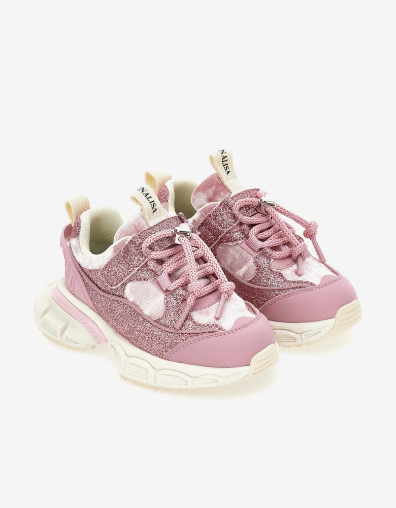 Girls Chunky Glitter Trainers in Pink
