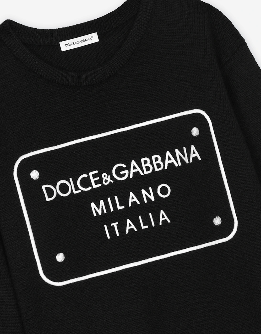 Boys Logo Tag Jumper in Black