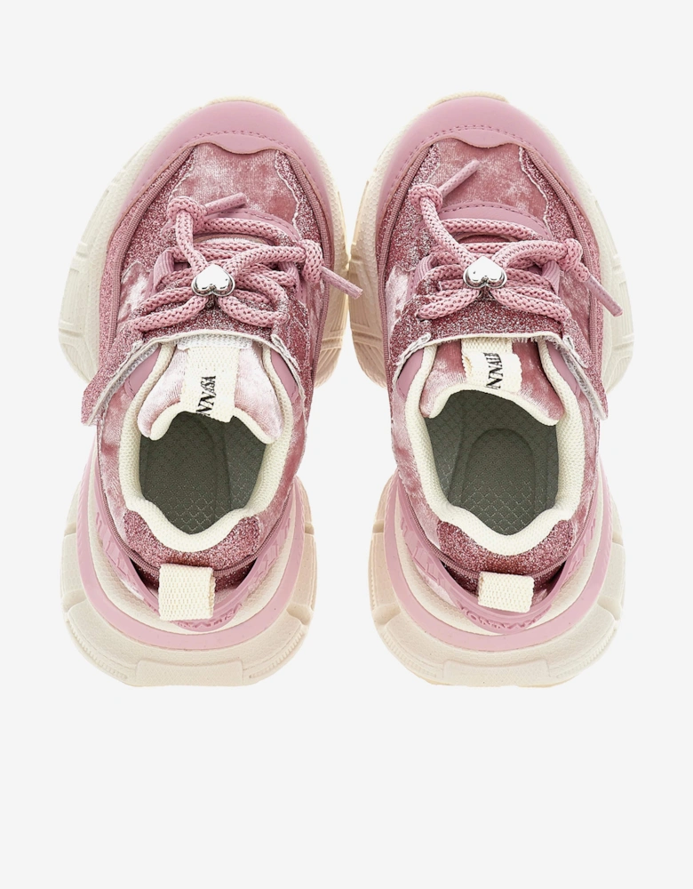 Girls Chunky Glitter Trainers in Pink