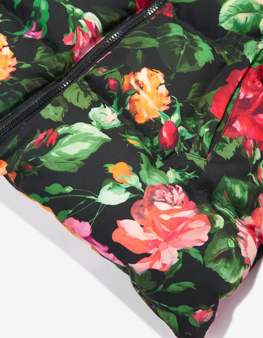 Girls Down Padded Rose Jacket in Multicolour