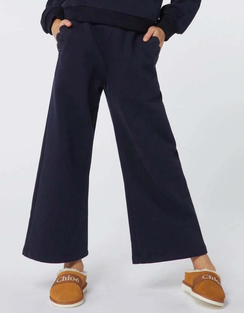 Girls Fleece Trousers in Navy