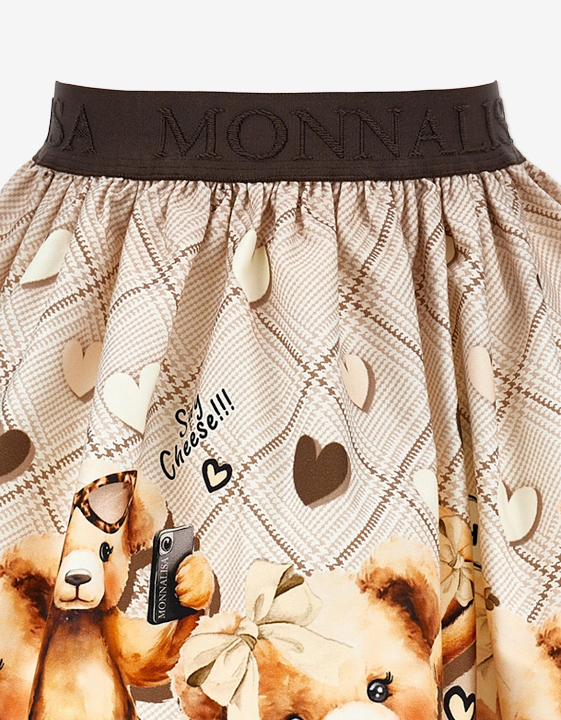 Girls Teddy Bear Skirt in Brown