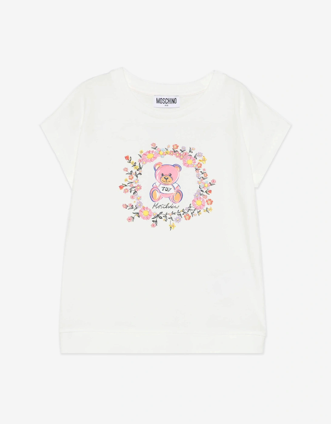 Girls Teddy Bear Maxi T-Shirt in Ivory, 5 of 4