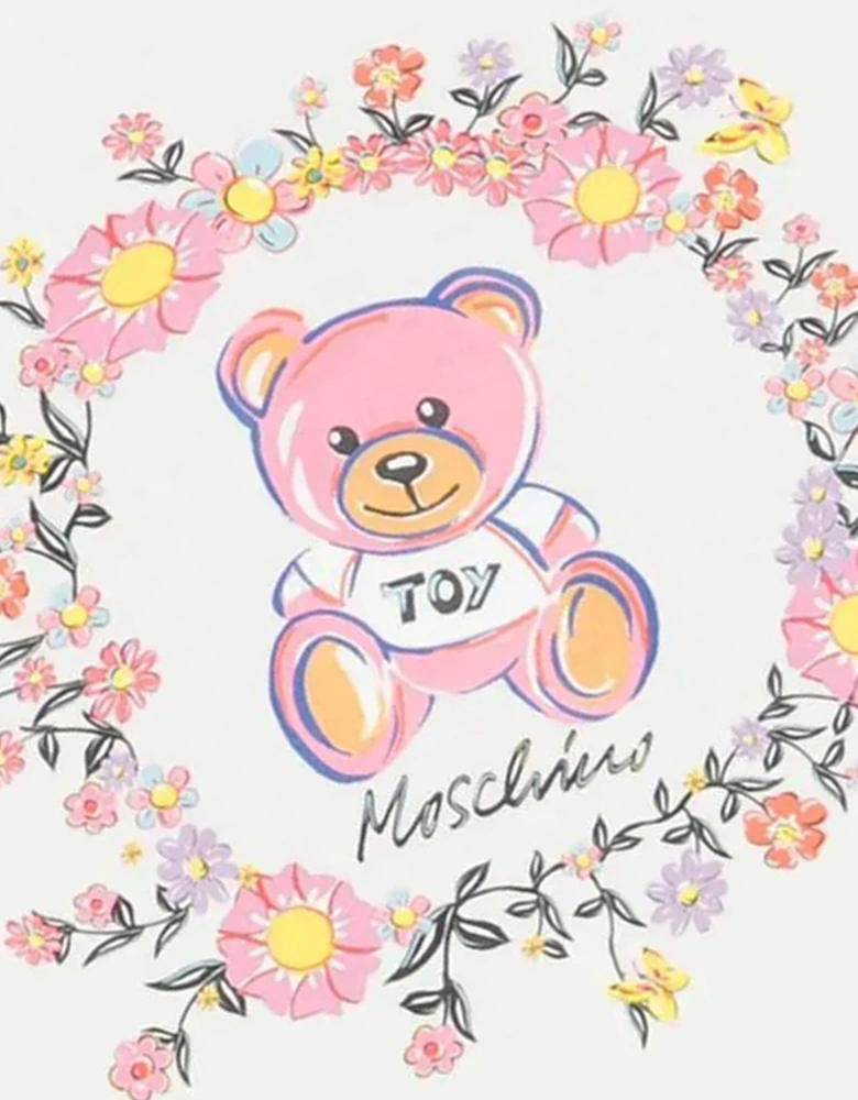 Girls Teddy Bear Maxi T-Shirt in Ivory