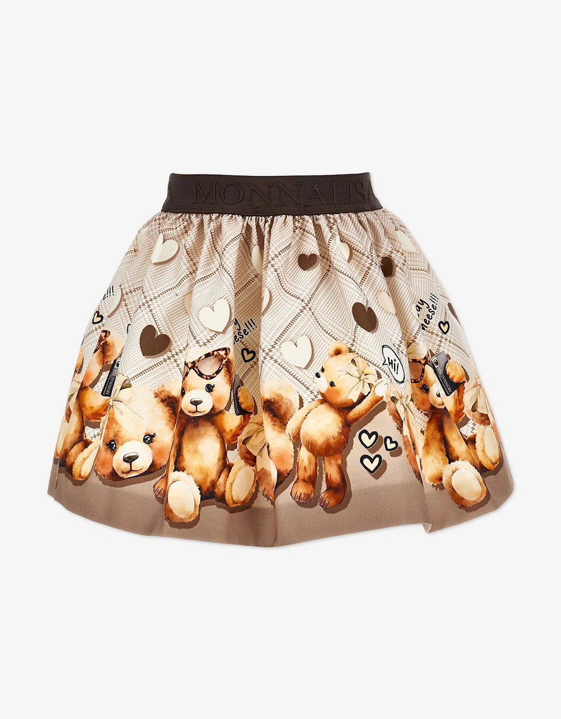 Girls Teddy Bear Skirt in Brown