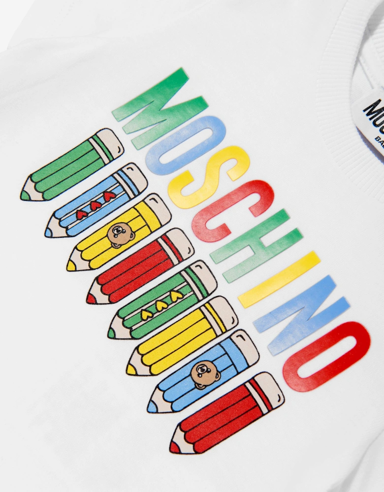 Baby Pencil Logo T-Shirt in White
