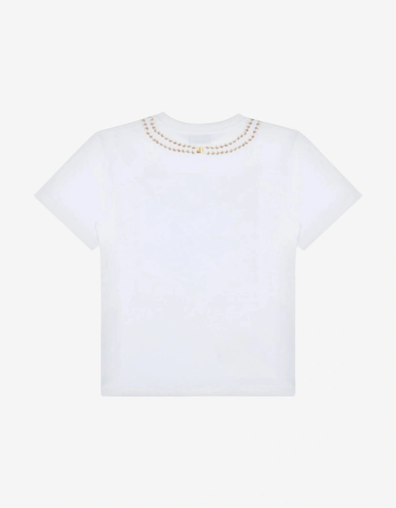 Girls Necklace Print T-Shirt in White