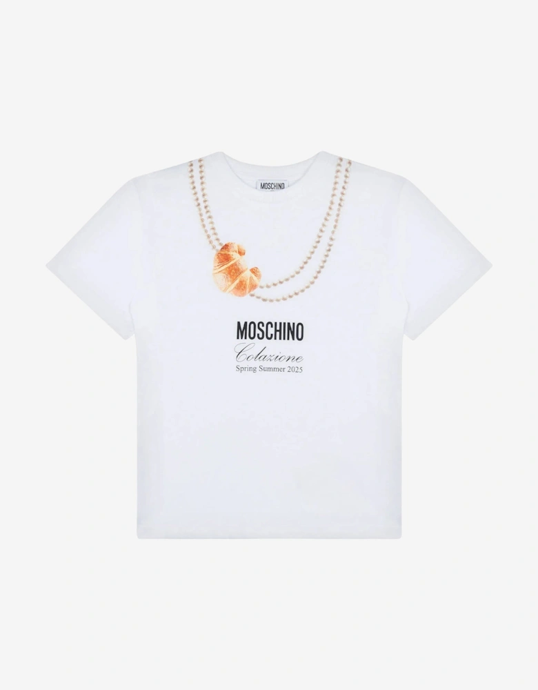 Girls Necklace Print T-Shirt in White