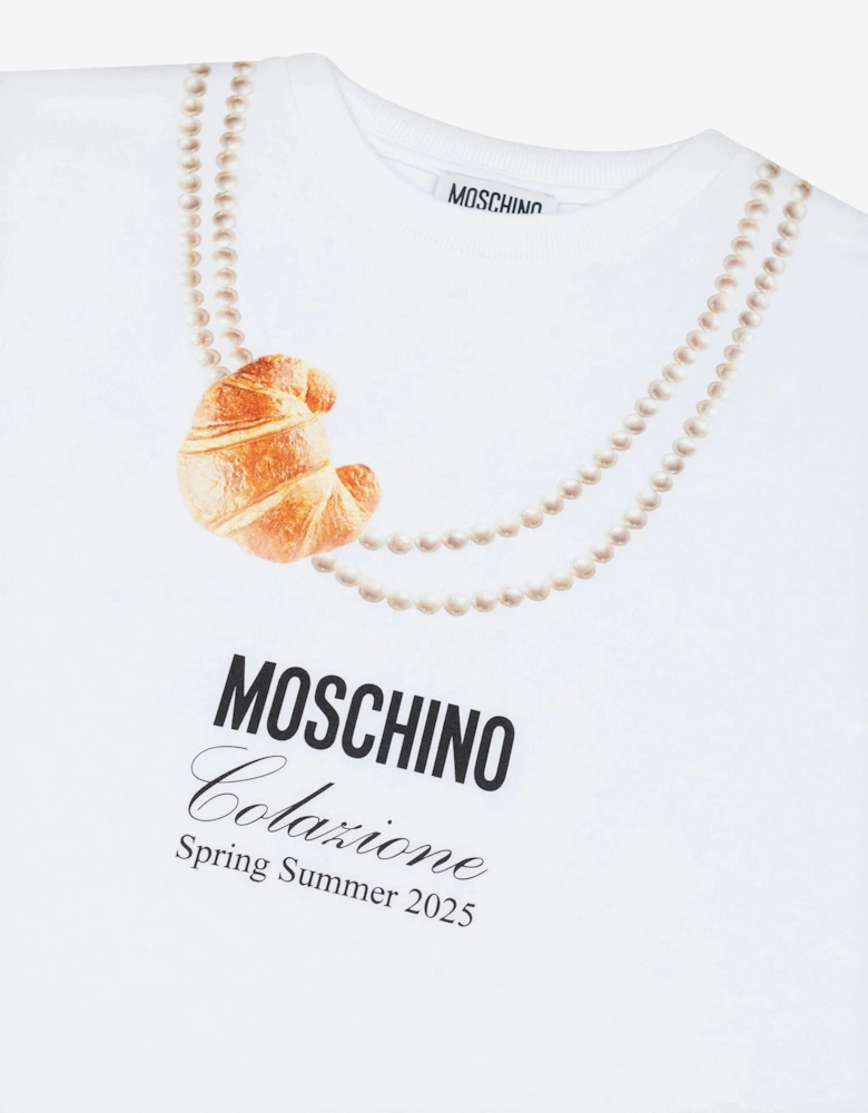 Girls Necklace Print T-Shirt in White
