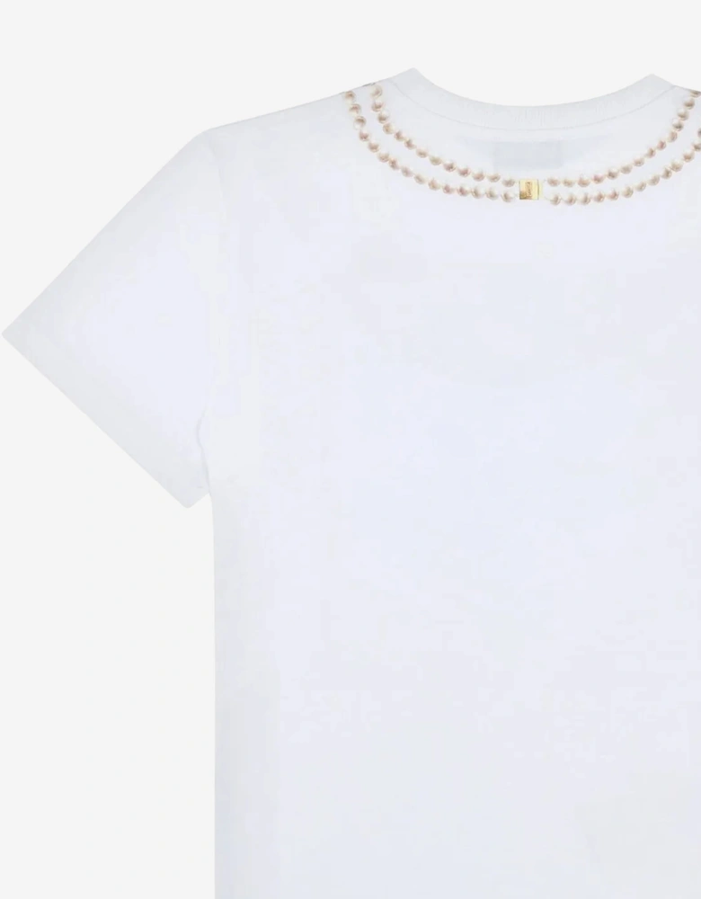 Girls Necklace Print T-Shirt in White