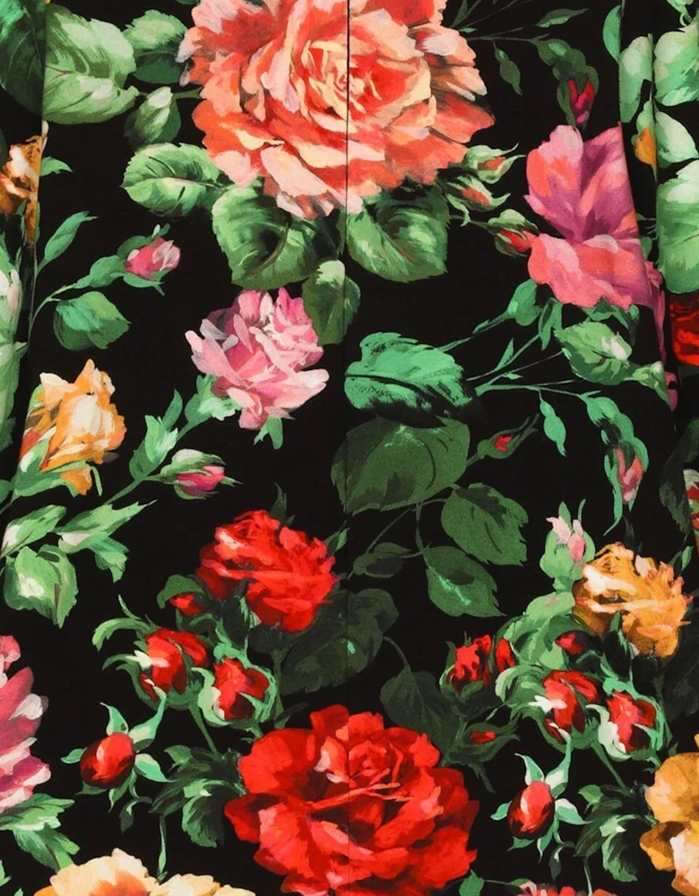 Girls Long Sleeve Rose Dress in Multicolour