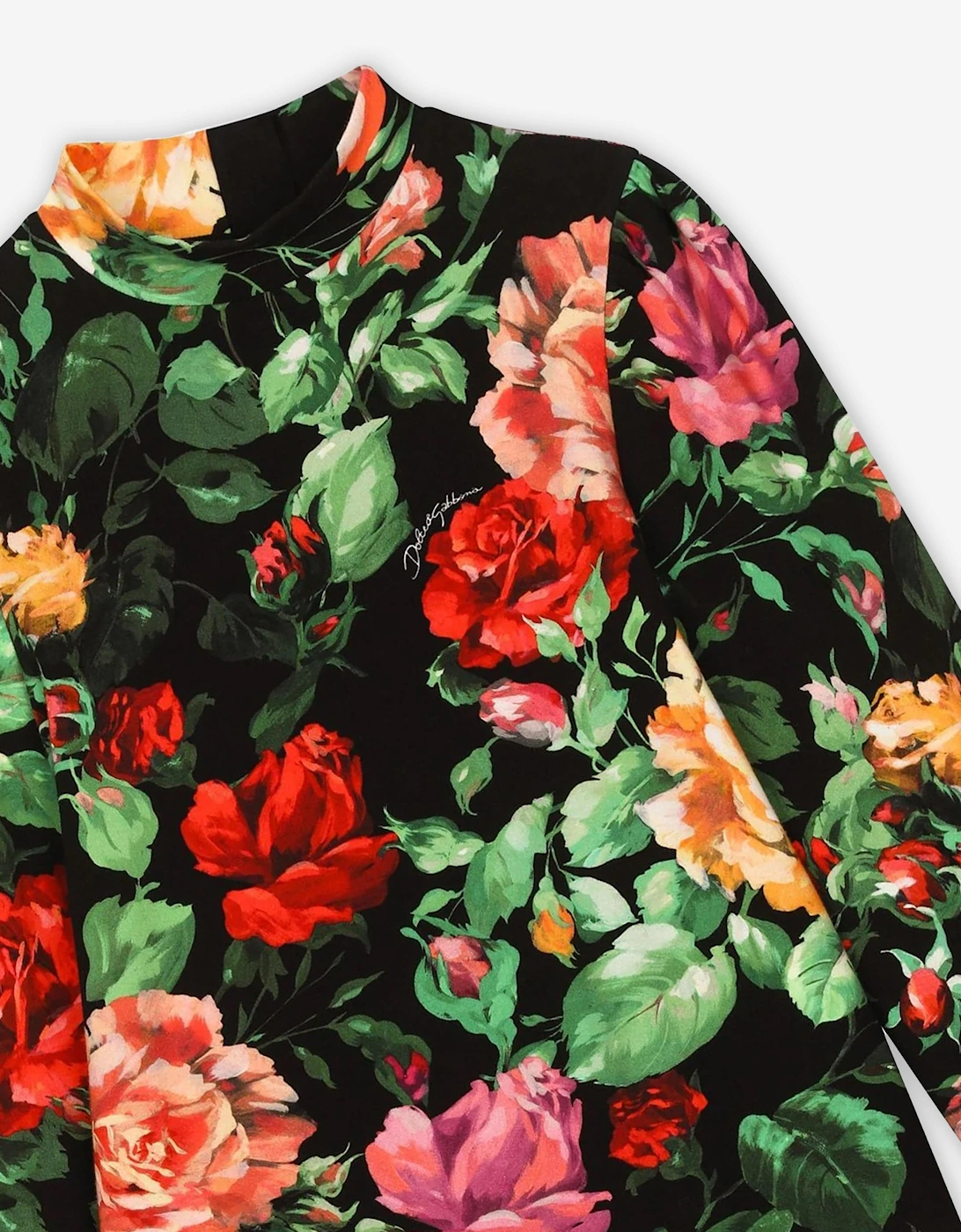 Girls Long Sleeve Rose Dress in Multicolour