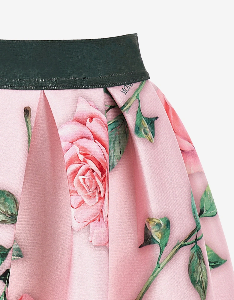 Girls Neoprene Rose Skirt in Pink