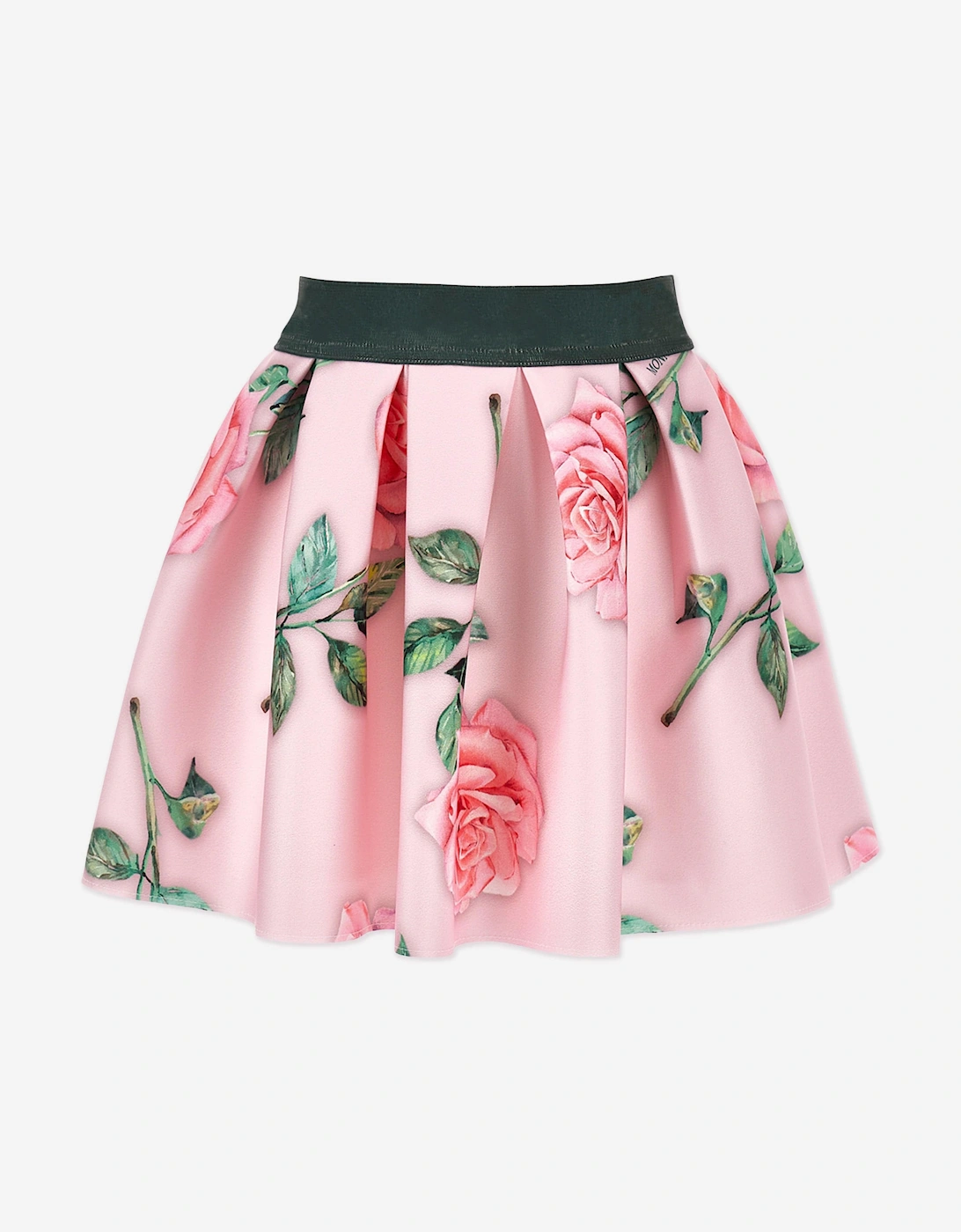 Monnalisa Girls Pink Neoprene Rose Skirt In  4 Years Size 4 Yrs Kids