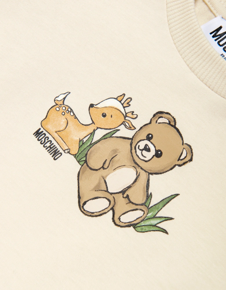 Baby Fawn and Teddy T-Shirt in Beige