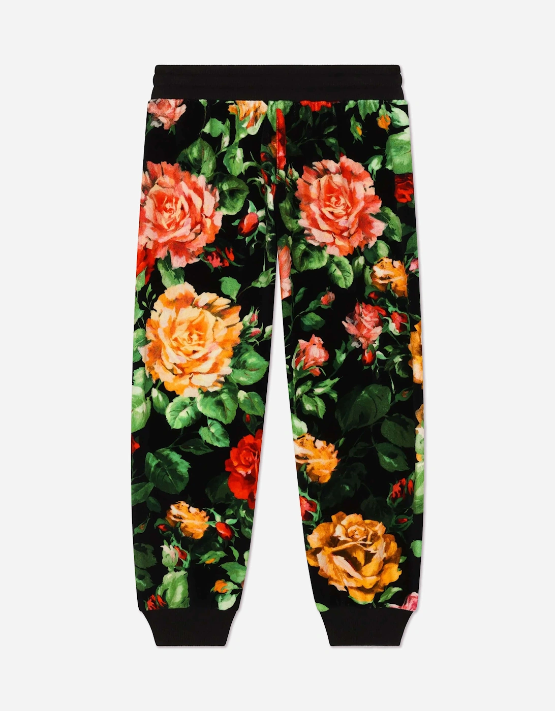 Girls Rose Print Joggers in Multicolour