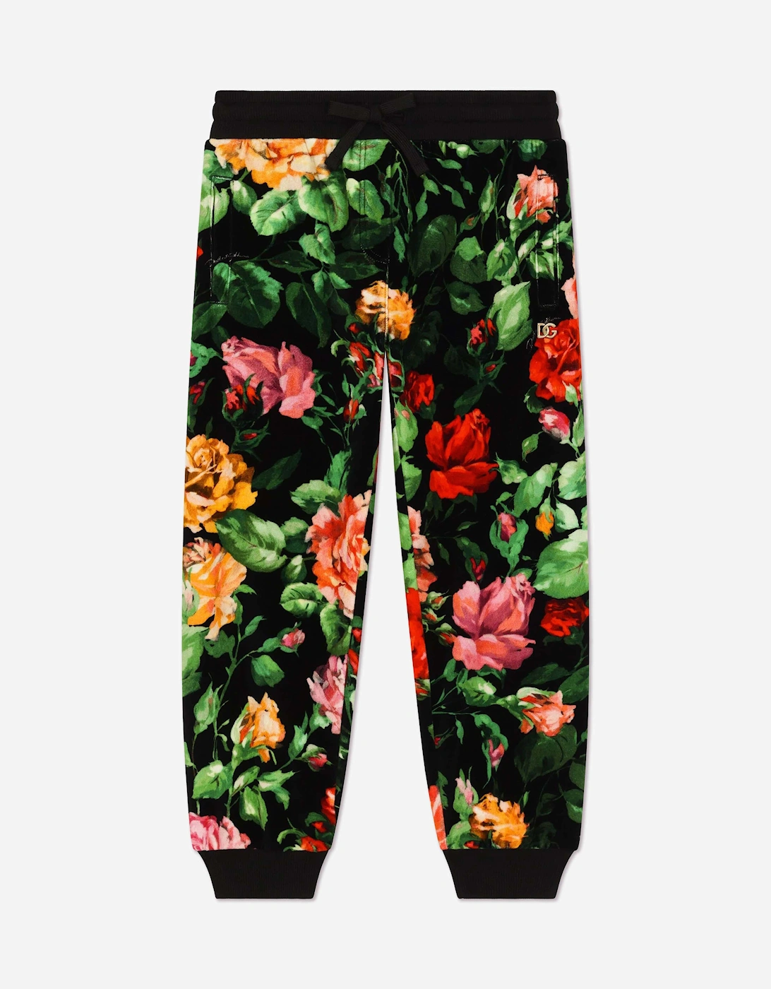 Girls Rose Print Joggers in Multicolour, 6 of 5