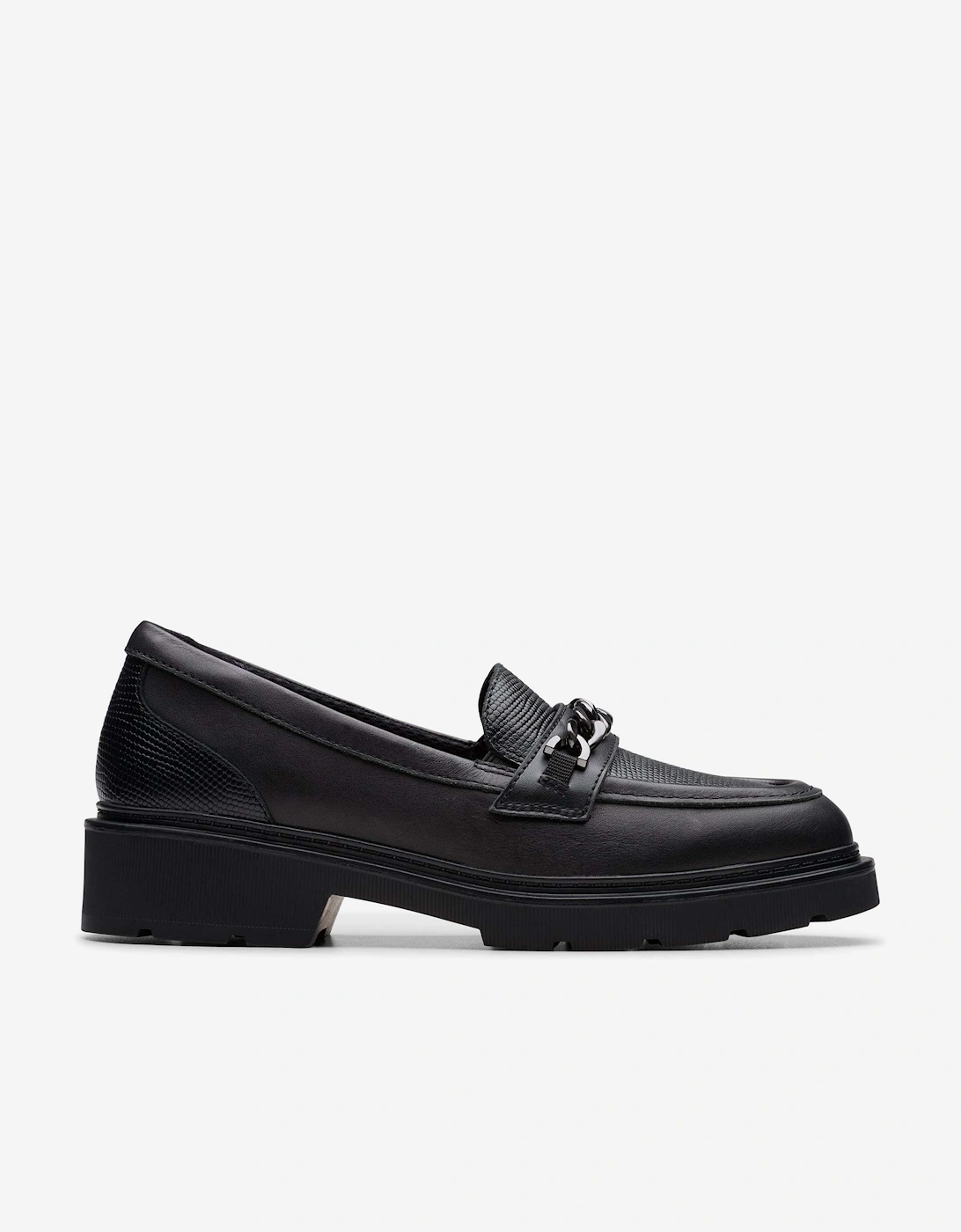 Girls Leather Eris Edge Loafers in Black, 5 of 4