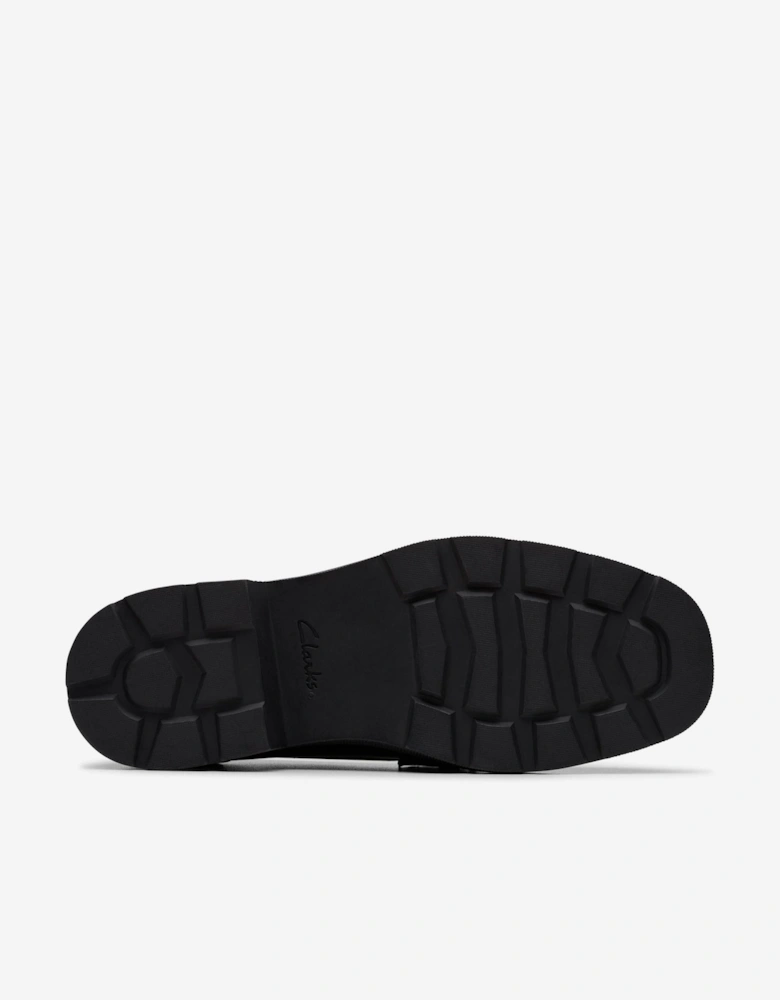 Girls Leather Eris Edge Loafers in Black