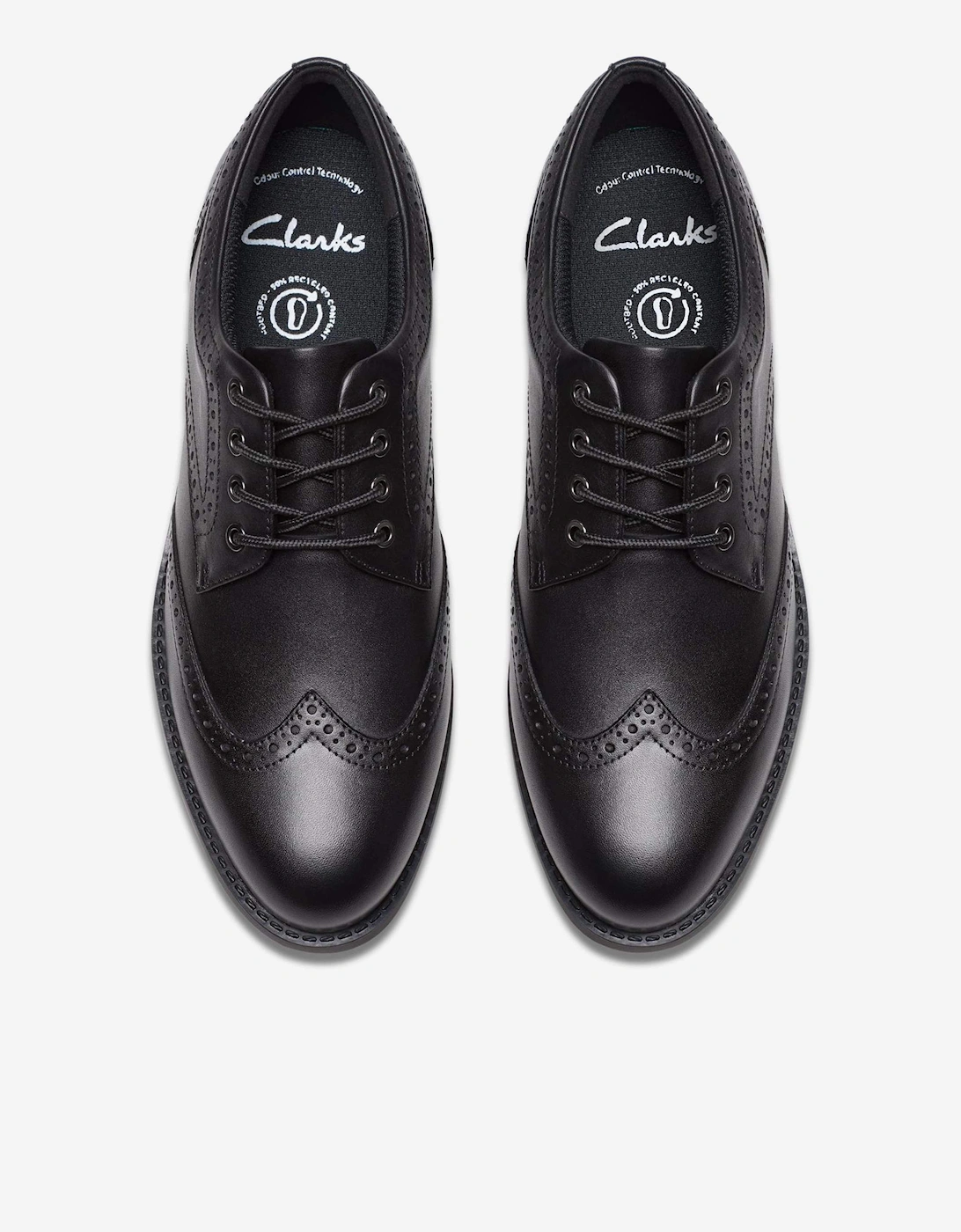 Boys Leather Tapa Pure Brogues in Black