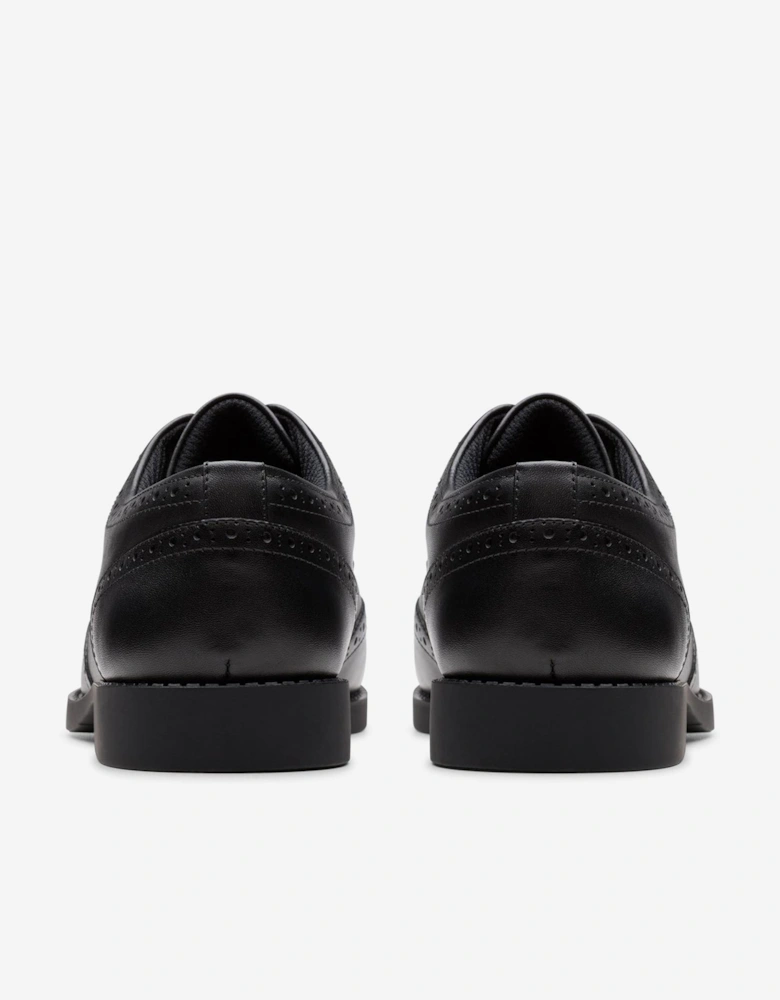Boys Leather Tapa Pure Brogues in Black