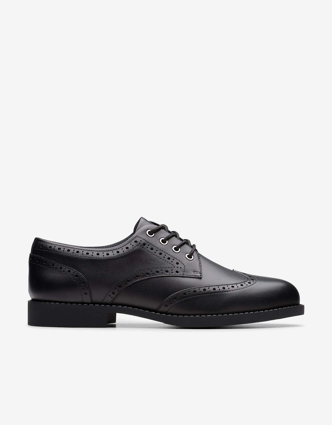 Boys Leather Tapa Pure Brogues in Black, 5 of 4