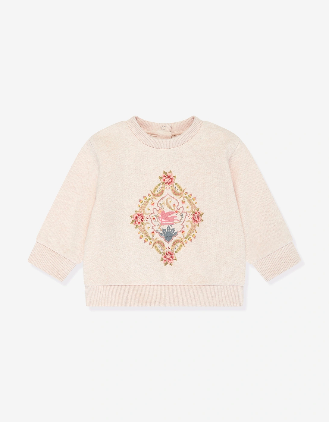 Baby Girls Floral Sweatshirt in Beige, 5 of 4