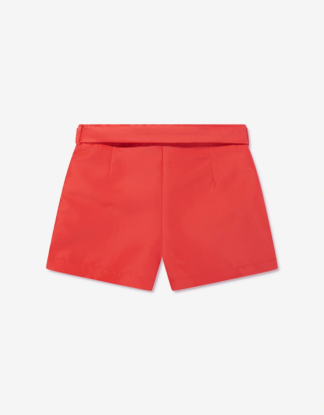 Girls Striped Mini Shorts in Red