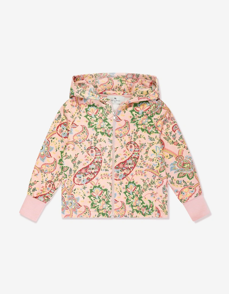 Girls Paisley Zip Up Top in Pink