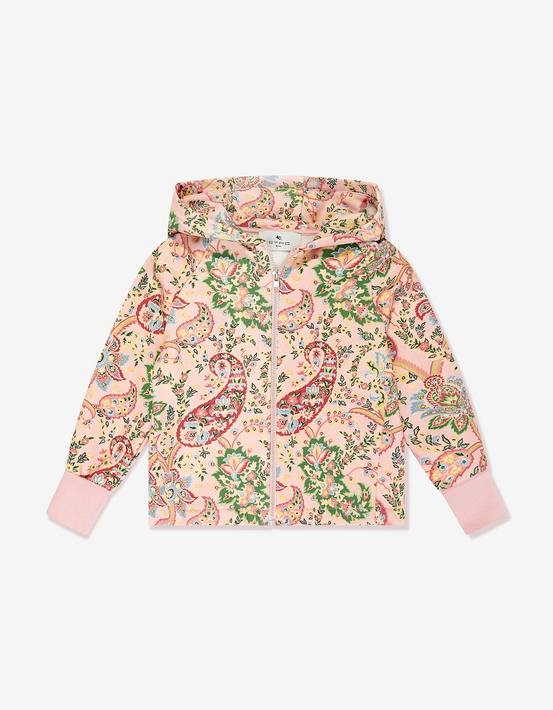 Girls Paisley Zip Up Top in Pink, 5 of 4