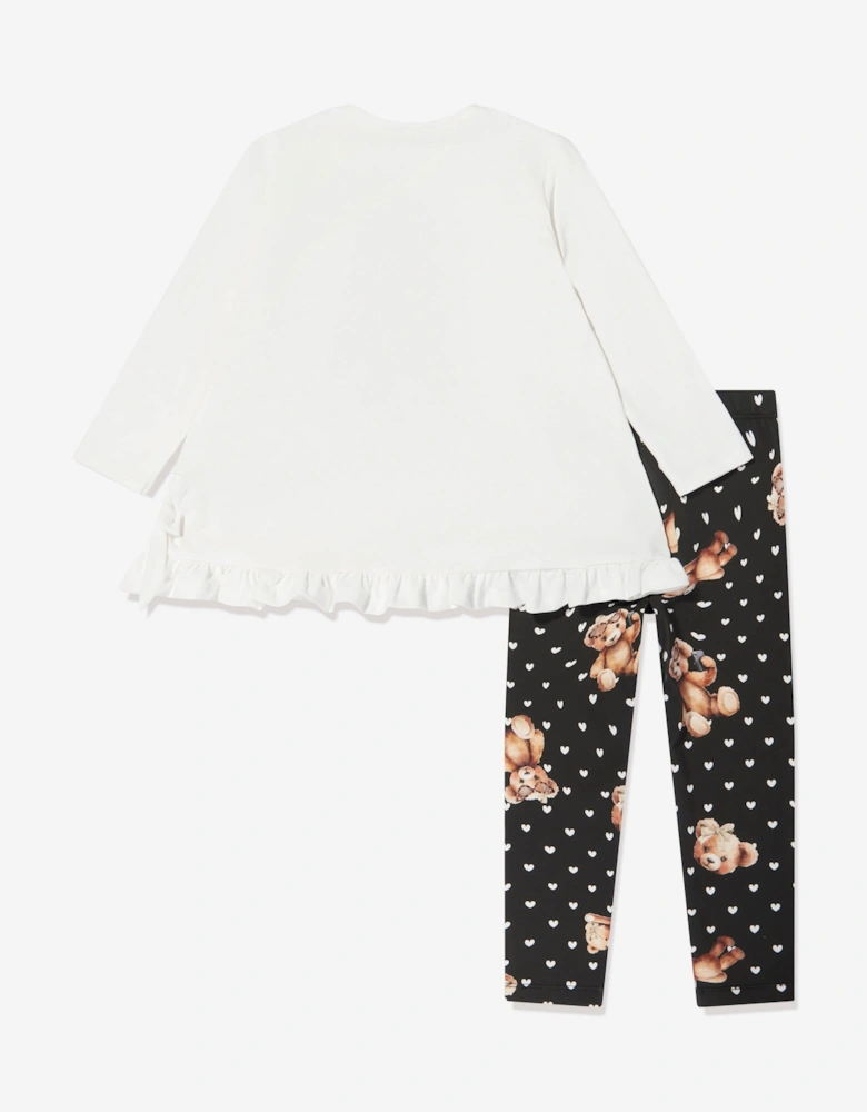 Girls T-Shirt and Leggings Set in Ivory