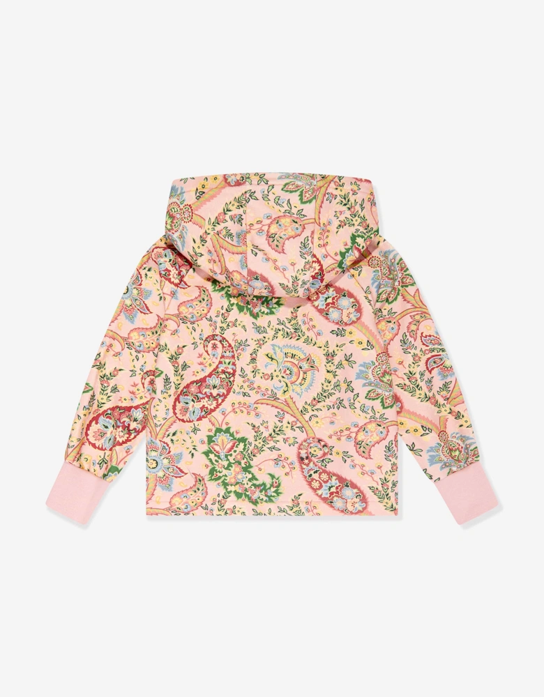 Girls Paisley Zip Up Top in Pink