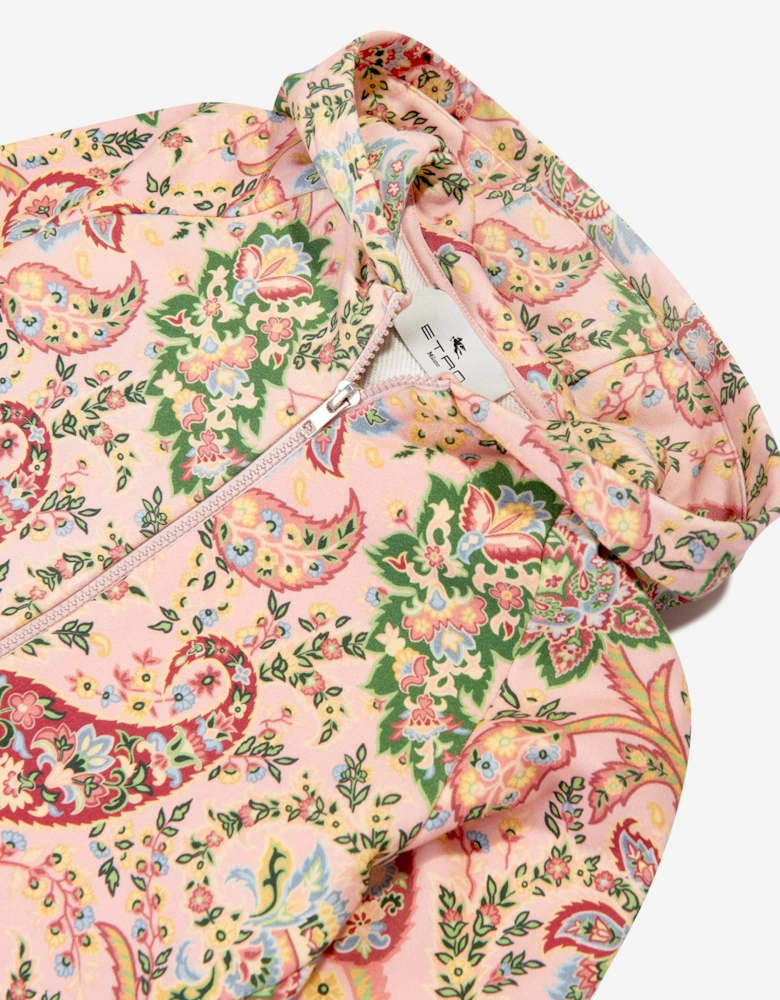 Girls Paisley Zip Up Top in Pink
