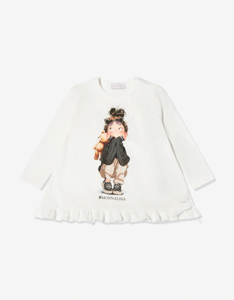 Girls T-Shirt and Leggings Set in Ivory