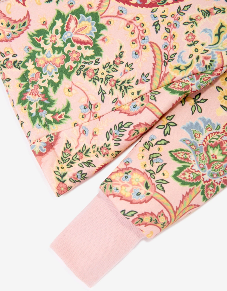 Girls Paisley Zip Up Top in Pink